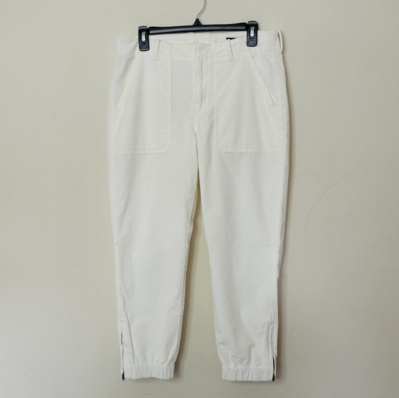 Banana Republic Corduroy Utility Pan White Ecru Off-White 12 Petite (10 Petite) - Picture 2 of 8